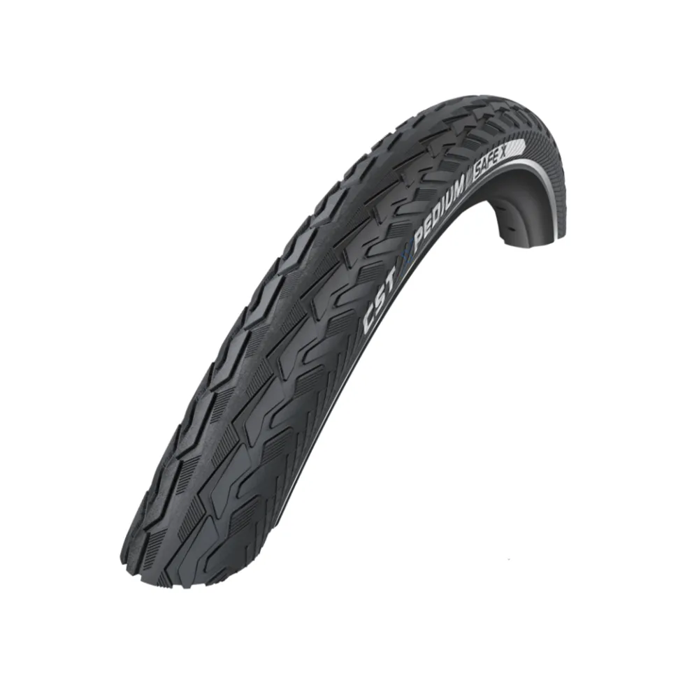 Cst Xpedium safe (3mm anti-lek) zwart met reflectie.  28x1 5/8x1 3/8 ETRTO 37-622