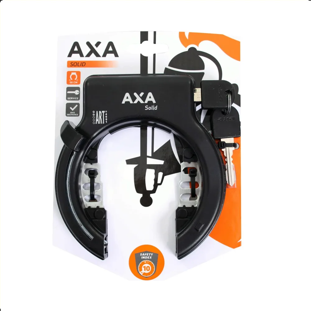 Axa Solid ringslot met spatbordbevestiging, zwart ART**
