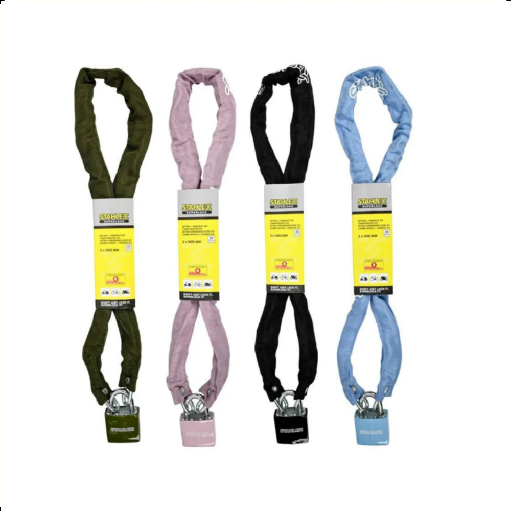 Ketting met hangslot 5x1000 assorti kleur