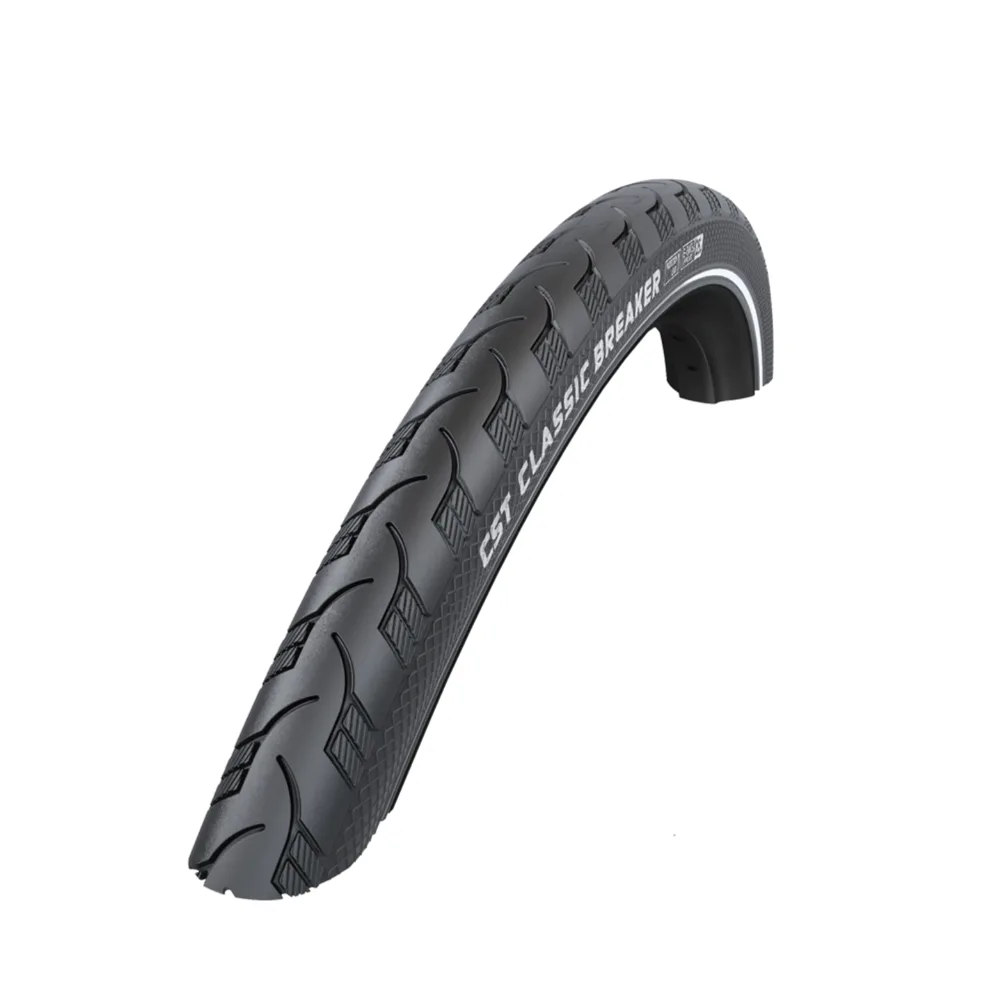 CST Classic Breaker (1mm anti-lek) Zwart met zij reflectie. 28x1½ ETRTO 40-635