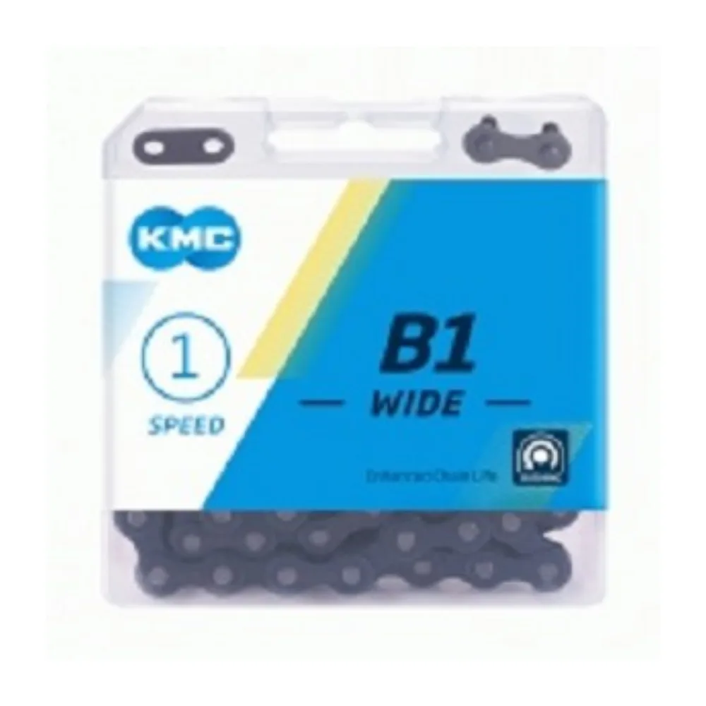 KMC B1 ketting wide, 1/2 x 1/8 zwart, single speed.