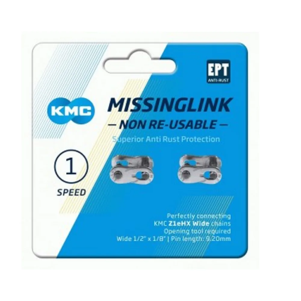 KMC verbindingsschakel Z1eHX Wide zilver 1/2"x1/8" EPT. Per 2 op kaart.