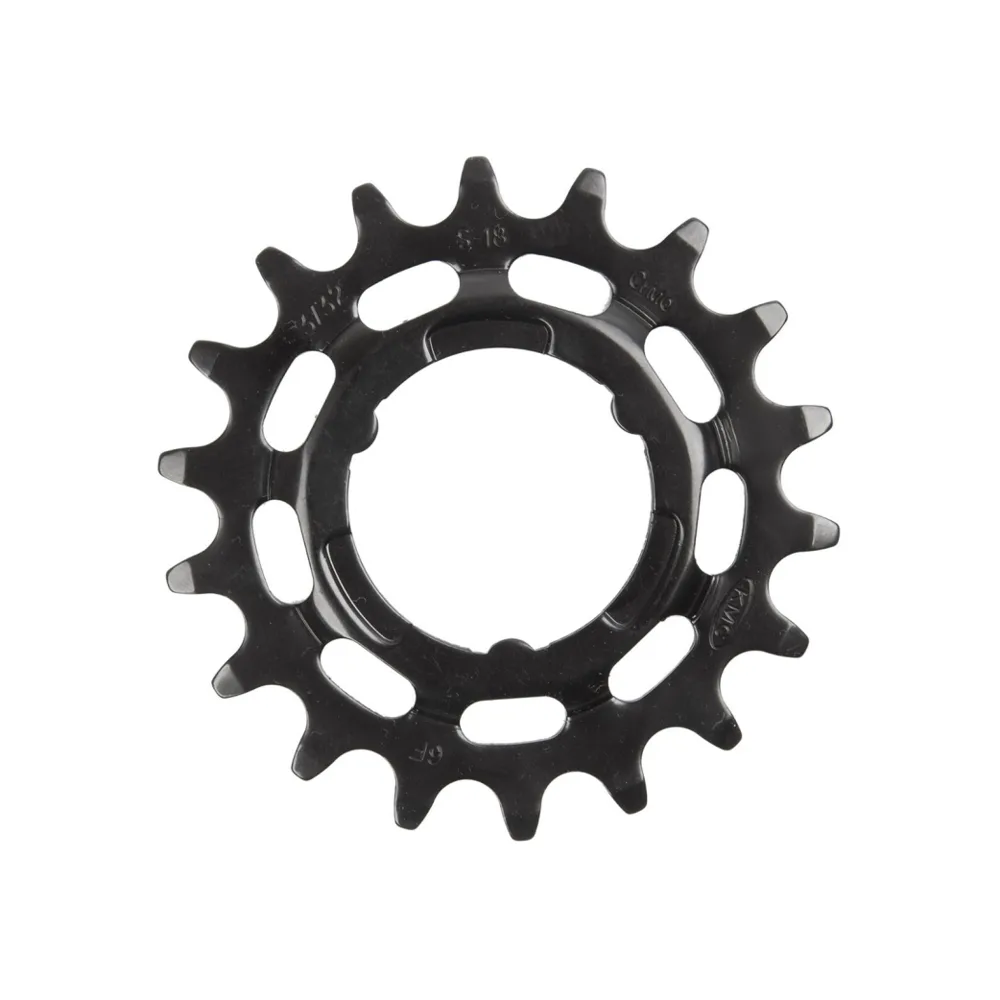 KMC tandwiel 18T Shimano, voor shimano versnellingsnaven. 1/2x3/32. gehard chromly staal, zwart