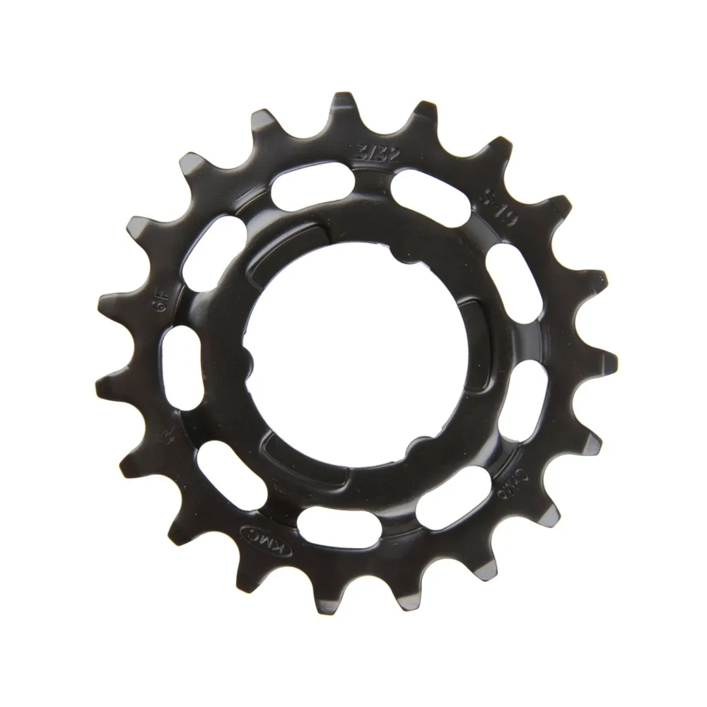 KMC tandwiel 19T Shimano, voor shimano versnellingsnaven. 1/2x3/32. gehard chromly staal, zwart