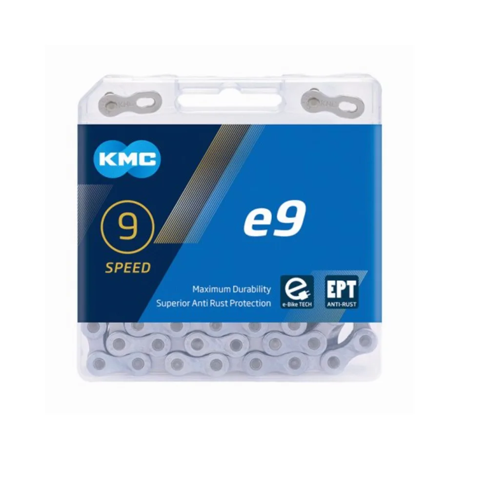 KMC e9 EPT ketting, 1/2x11/128, 9-speed mid motor e-bike ketting, anti roest