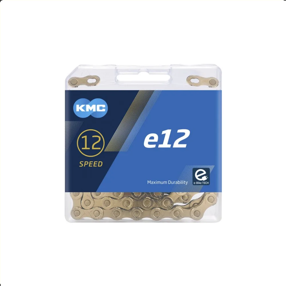 KMC e12 Ti-Ni goud ketting, 1/2x11/128, 130 schakels, 5.2mm pin, 12-speed