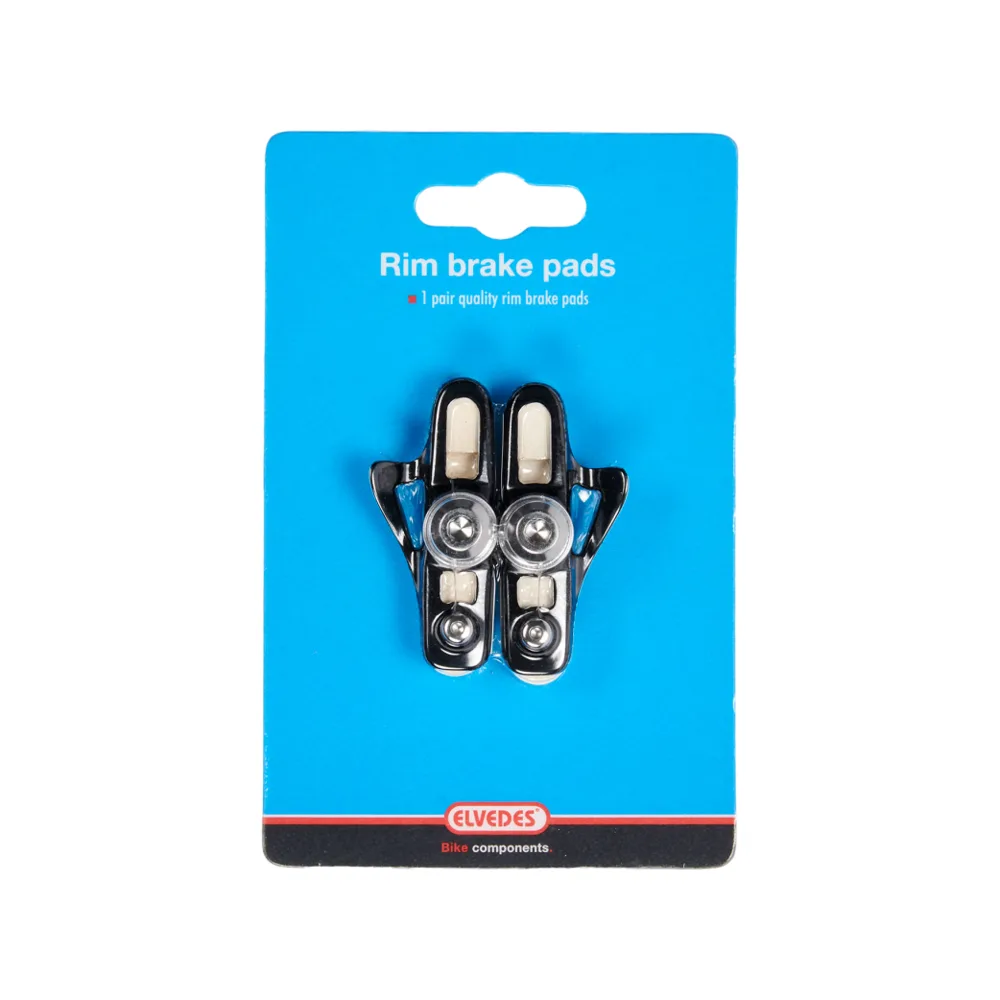 Elvedes race shimano velgremschoenen 55mm White Compound per paar