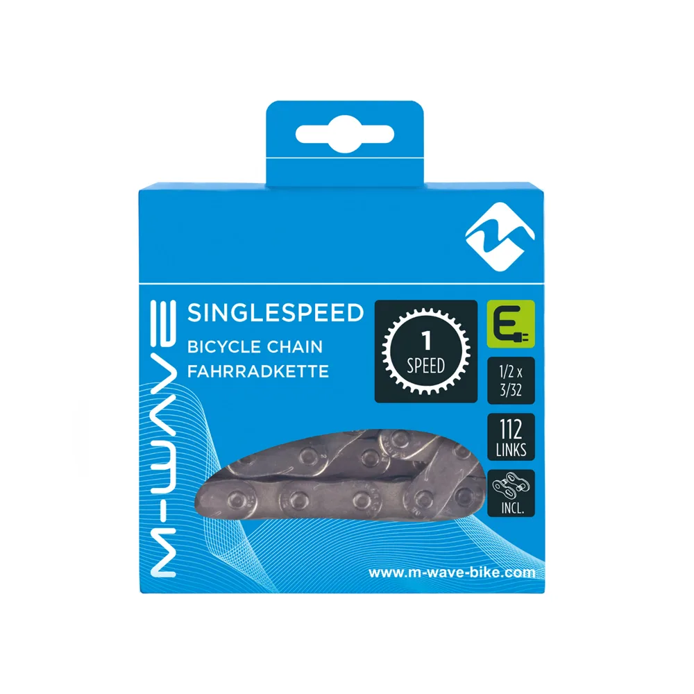 M-Wave ketting single speed E-Bike, 1/2x3/32 112L zilver