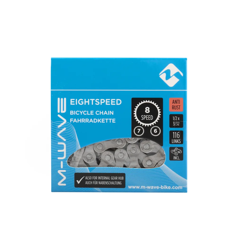 M-Wave ketting 6/7/8-speed, 1/2x3/32 116L zilver anti-roest