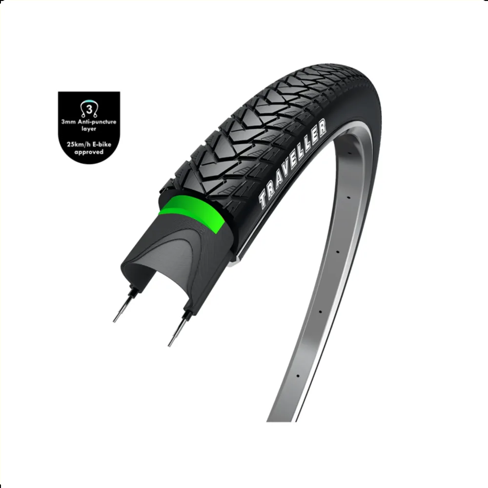 WOLFF Traveller, zwart met reflectie, 28x1.60 , ETRTO 42-622  3mm anti-lek