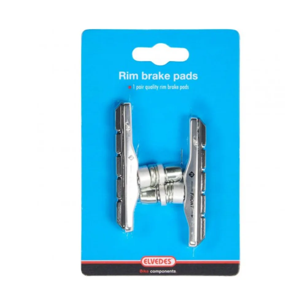 Elvedes V-brake remblokken 72mm  zwart, met aluminium cartridge per paar