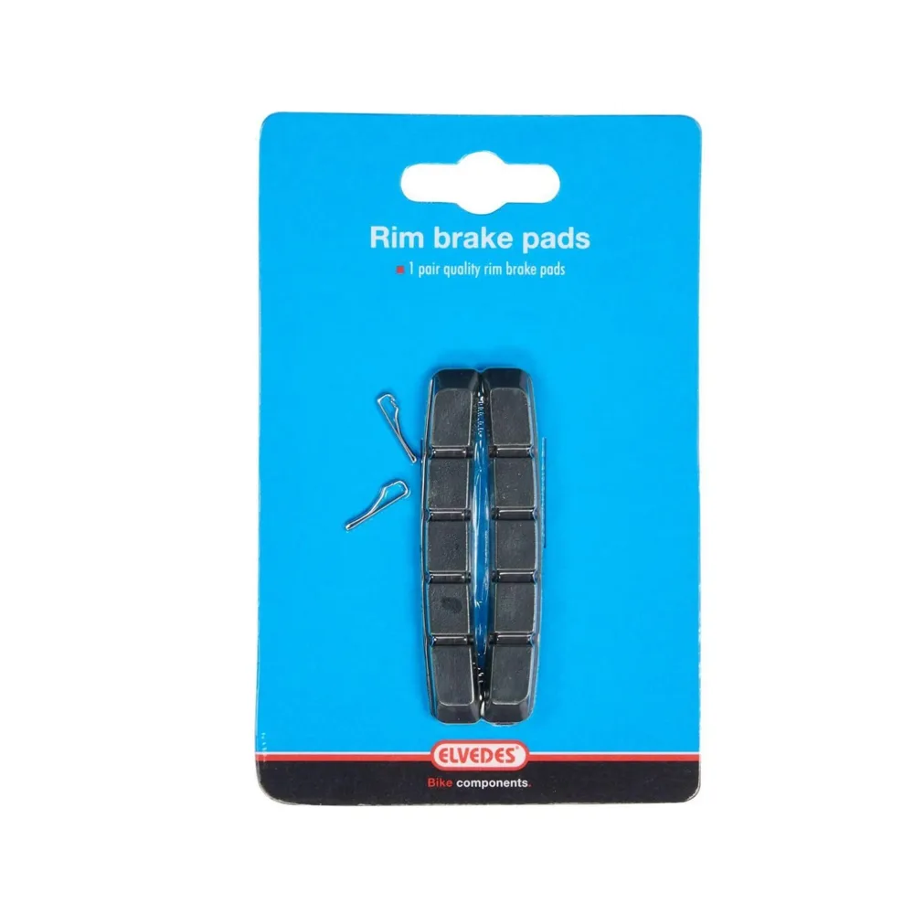 Elvedes V-brake remblokken vervanging zwart 72mm, per paar