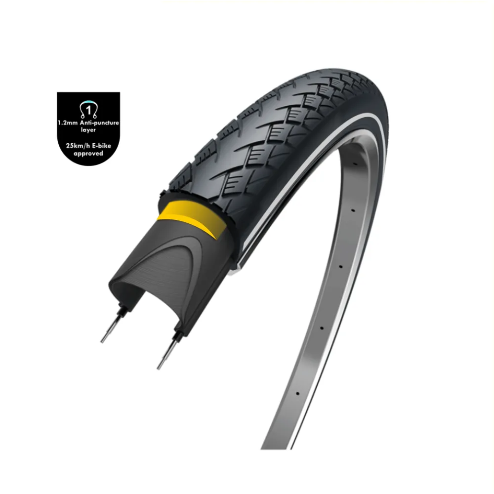 WOLFF Metro Elite (1.2mm anti-leklaag), zwart met reflectie,  28x1 5/8x1 3/8, ETRTO 37-622