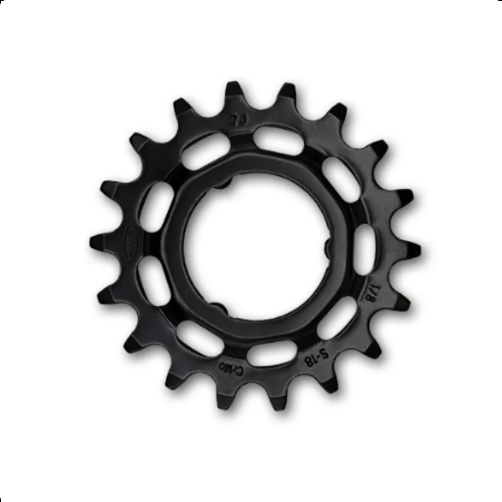 KMC tandwiel R Shimano 18T achtertandwiel. Chromoly Black 1/2x1/8"