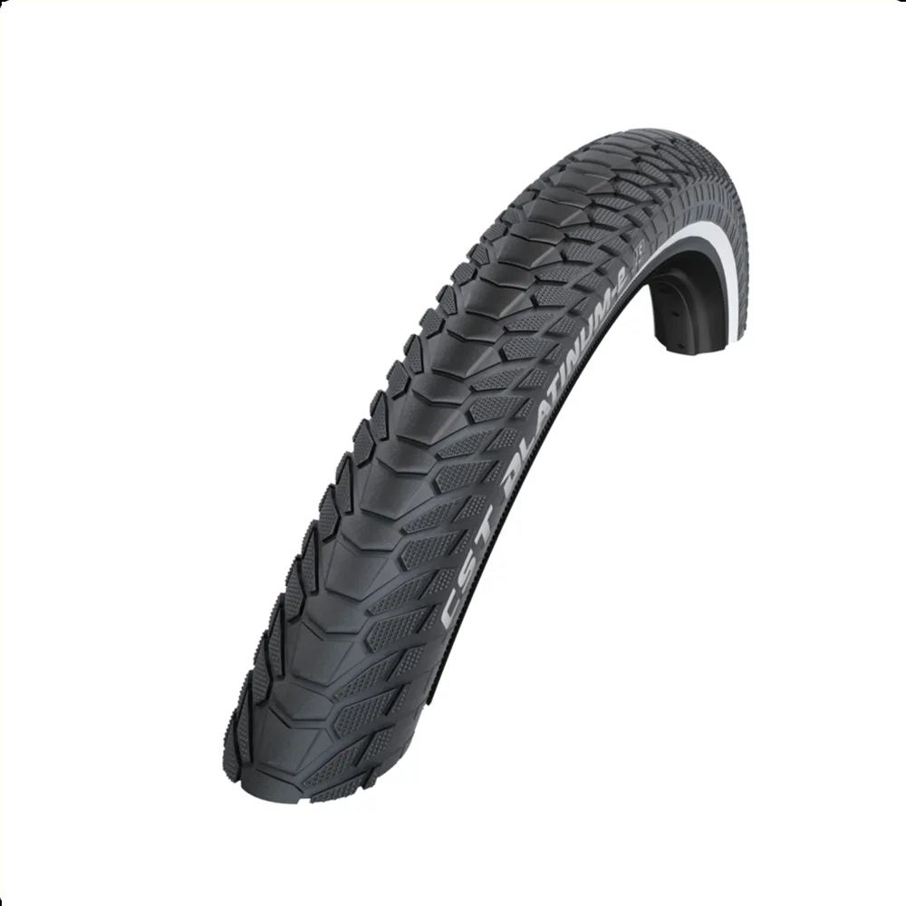 CST Platinum E (1mm anti-lek) zwart met reflectie.:  28x2.15, ETRTO 55-622