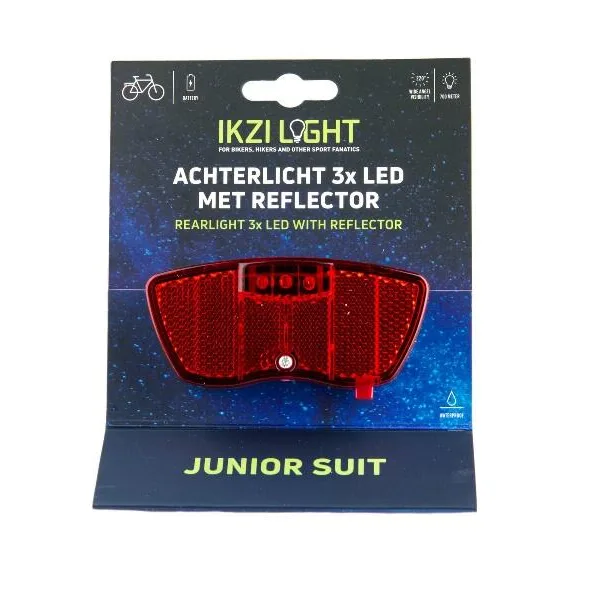 IkziLight achterlicht drager Junior 3xLED inclusief reflector