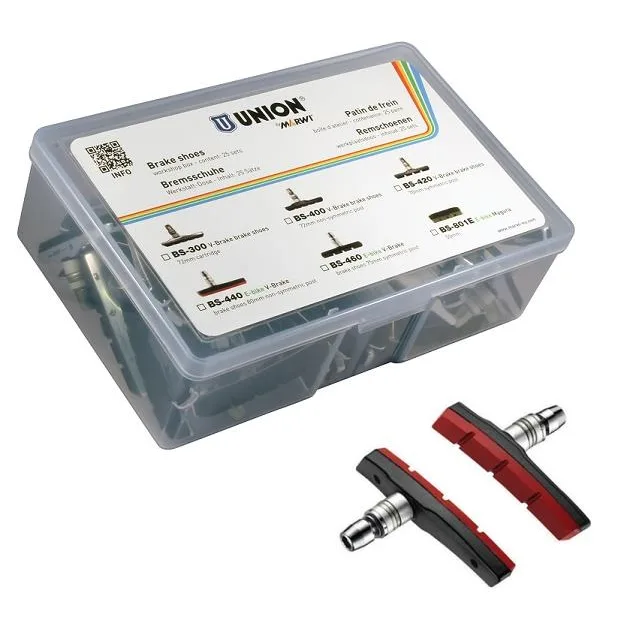 Union BS-440 V-brake remblok 80 mm. Per 25 paar, voor E-Bike