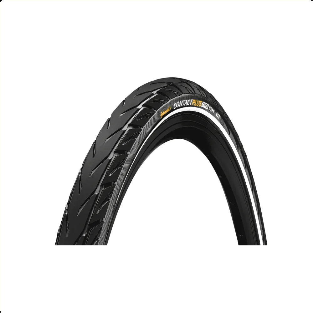 Continental Contact Plus buitenband, Zwart met reflectie,  26x1.75, ETRTO 47-559 (50km/h E-Bike approved) level 7