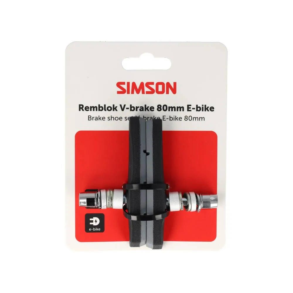 Simson remblokken E-bike V-brake 80mm per paar