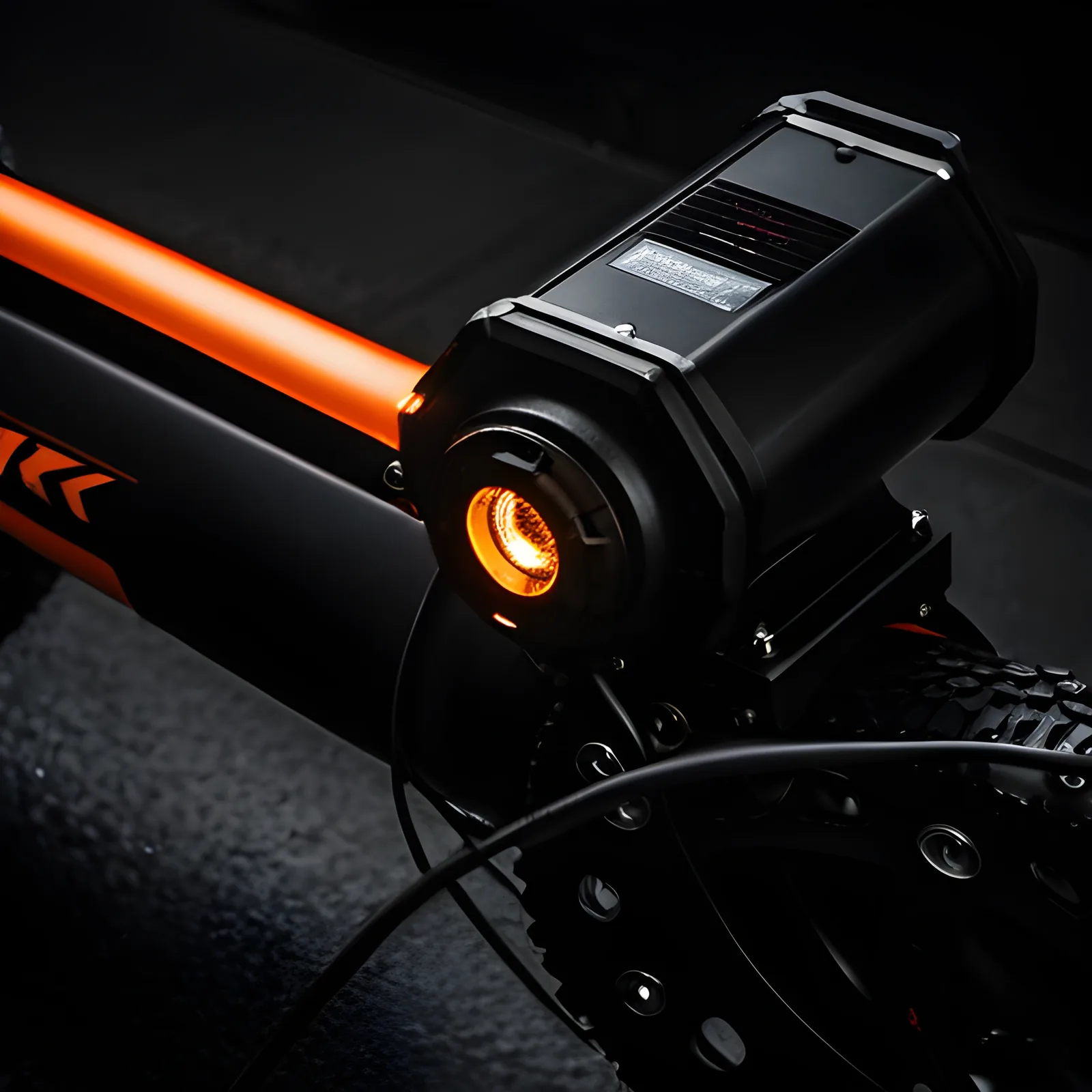 Close-up van een e-bike-middenmotor met accu